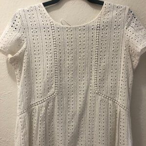 Sezane white eyelet cotton shirt